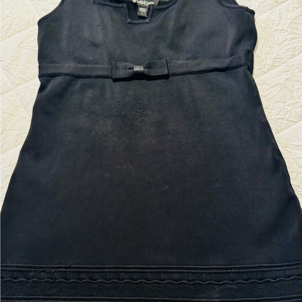 bebe Black Mini Dress with Bow Detail